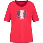 SAMOON Damen 871027-26119 T-Shirt, Strawberry Red Gemustert, 42