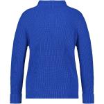 Reduzierte Blaue Unifarbene Gerry Weber Samoon Rundhals-Ausschnitt Strickpullover für Damen Größe XXL Große Größen für den für den Herbst 