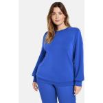 Reduzierte Blaue Unifarbene Langärmelige Gerry Weber Samoon Rundhals-Ausschnitt Damensweatshirts Große Größen 