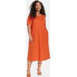 Orange Bio Midi Shirtkleider aus Denim für Damen Größe M Große Größen 