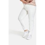 Reduzierte Offwhitefarbene Unifarbene Gerry Weber Samoon 5-Pocket Jeans mit Reißverschluss aus Baumwolle für Damen Große Größen 
