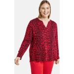 Rote Animal-Print Gerry Weber Samoon V-Ausschnitt Tunika-Blusen aus Viskose für Damen Größe XXL Große Größen 