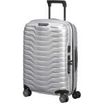 Silberne Samsonite Spinner Reisekoffer mit Reißverschluss S - Handgepäck 