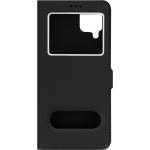 Schwarze Samsung Galaxy A12 Hüllen Art: Flip Cases aus Kunstleder mit Sichtfenster 
