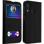 Schwarze Samsung Galaxy A20e Hüllen Art: Flip Cases aus Kunstleder mit Sichtfenster 