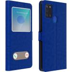 Blaue Samsung Galaxy A21s Cases Art: Flip Cases aus Kunstleder mit Sichtfenster 