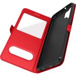 Rote Samsung Galaxy A32 Hüllen Art: Flip Cases aus Kunstleder mit Sichtfenster 