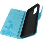 Blaue Blumenmuster Samsung Galaxy A33 Hüllen Art: Flip Cases mit Insekten-Motiv mit Muster mit Band 