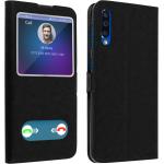 Schwarze Samsung Galaxy A50 Hüllen Art: Flip Cases aus Kunstleder mit Sichtfenster 