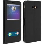 Schwarze Samsung Galaxy J4 Cases Art: Flip Cases aus Kunstleder mit Sichtfenster 