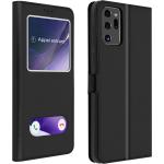 Schwarze Samsung Galaxy Note20 Ultra Cases Art: Flip Cases aus Kunstleder mit Sichtfenster 
