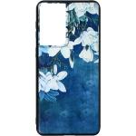 Blaue Blumenmuster Samsung Galaxy S21 Ultra 5G Hüllen Art: Slim Cases mit Muster aus Silikon 