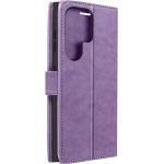 Violette Samsung Galaxy S23 Ultra Hüllen Art: Flip Cases mit Muster mit Band 