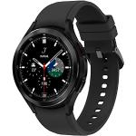 Reduzierte Schwarze Elegante SAMSUNG Galaxy Watch4 Runde Smartwatches aus Edelstahl mit GPS mit Bluetooth für Herren zum Fitnesstraining 