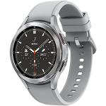 Silberne Elegante SAMSUNG Galaxy Watch4 Fitness Tracker | Fitness Armbänder aus Edelstahl mit GPS mit LTE für Herren 