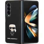 Schwarze Karl Lagerfeld Karl Samsung Galaxy Z Fold 4 Hüllen Art: Hybrid Cases aus Leder 