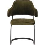 Olivgrüne Moderne Möbel Exclusive Freischwinger Stühle aus Samt mit Armlehne Breite 50-100cm, Höhe 50-100cm, Tiefe 50-100cm 