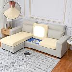 Cremefarbene Sofabezüge 3 Sitzer aus Samt maschinenwaschbar 