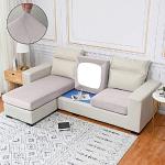 Reduzierte Hellgraue Sofabezüge 2 Sitzer aus Samt maschinenwaschbar 