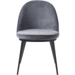 Samt Stuhl Esszimmer in Grau Metallgestell schwarz