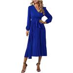Hellblaue Elegante Langärmelige Samtkleider mit Fransen aus Chiffon für Damen Übergrößen 