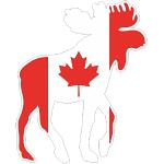 Samunshi® Elch Aufkleber Elchhirsche Kanada Flagge Nationalfarben - 16x20cm