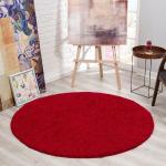 Rote SANAT HALI Runde Runde Hochflorteppiche 120 cm aus Kunstfaser 
