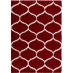 Hochflor-Teppich SANAT "Madrid" Teppiche rot Esszimmerteppiche