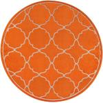 Orange SANAT HALI Runde Outdoor-Teppiche 200 cm aus Kunstfaser schmutzabweisend 
