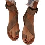 Braune Casual Römersandalen & Gladiator Sandalen mit Riemchen für Damen Größe 39 für den für den Sommer 