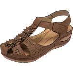 Braune Outdoor-Sandalen in Schmalweite atmungsaktiv für Damen Größe 43 für den für den Sommer 