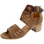 Braune Elegante Römersandalen & Gladiator Sandalen durchsichtig mit Riemchen aus Leder atmungsaktiv für Damen Größe 40 für den für den Sommer 