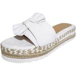 Weiße Vintage Römersandalen & Gladiator Sandalen mit Riemchen leicht für Damen Größe 43 für den für den Sommer 