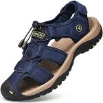 Blaue Outdoor-Sandalen aus Leder atmungsaktiv für Herren Größe 48 für den für den Sommer 