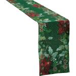 Grüne Rustikale Tischbänder mit Weihnachts-Motiv aus Stoff 