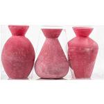 3er Set Flaschenvasen Dekoglas Vintage Glas Pink H 10,5cm Ø 7cm Sandra Rich WA
