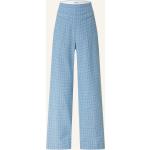 Hellblaue SANDRO Marlenehosen mit Reißverschluss aus Baumwolle für Damen Größe XS 