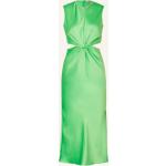 Hellgrüne Ärmellose SANDRO Taillierte Kleider mit Cutwork mit Reißverschluss aus Satin für Damen Größe XS 