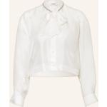 Weiße SANDRO Stehkragen Festliche Blusen aus Seide für Damen Größe XS 