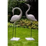 Beige Moderne Flamingo-Gartenfiguren aus Sandstein frostfest 
