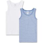 Blaue Sanetta Bio Kinderunterhemden für Jungen Größe 140 2-teilig 