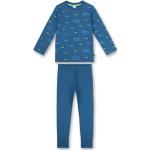 Blaue Unifarbene Sanetta Lange Kinderschlafanzüge für Jungen Größe 140 