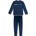 Dunkelblaue Unifarbene Lange Kinderschlafanzüge aus Baumwolle trocknergeeignet für Jungen Größe 152 