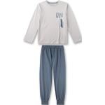 Graue Unifarbene Lange Kinderschlafanzüge aus Jersey trocknergeeignet für Jungen Größe 176 2-teilig 