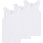 Weiße Unifarbene Bio Feinripp Unterhemden für Kinder trocknergeeignet für Jungen Größe 140 3-teilig 
