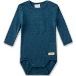 Blaue Langärmelige Sanetta Kinderlangarmbodys aus Merino-Wolle Größe 86 