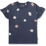 Reduzierte Dunkelblaue Sanetta Bio Rundhals-Ausschnitt Printed Shirts für Kinder & Druck-Shirts für Kinder mit Volants aus Baumwolle für Mädchen Größe 122 