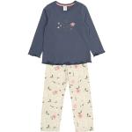 Blaue Sanetta Bio Lange Kinderschlafanzüge aus Jersey für Mädchen Größe 128 