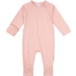 Pinke Langärmelige Sanetta Strampler mit Fuß aus Baumwolle für Babys Größe 92 