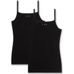 Schwarze Sanetta Bio Kinderunterhemden für Mädchen Größe 176 2-teilig 